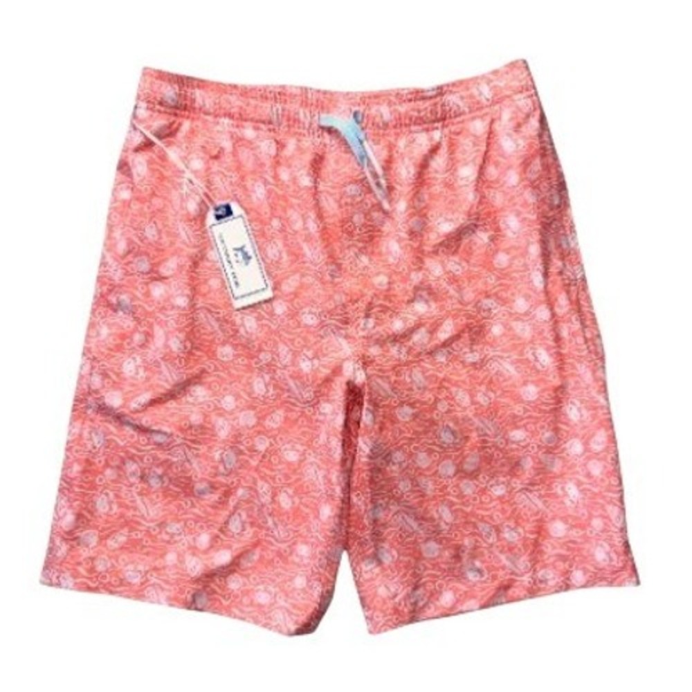 Southern Tide Boys XL‎ 18 Skipjack Orange White Board Shorts NWT